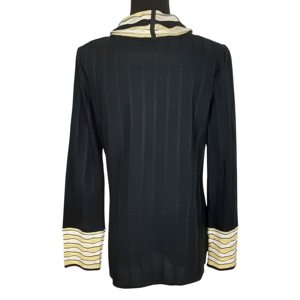 Ming Wang Black Open Drape Front Knit Kimono Cardigan Jacket Women S Art to Wear - Picture 3 of 12